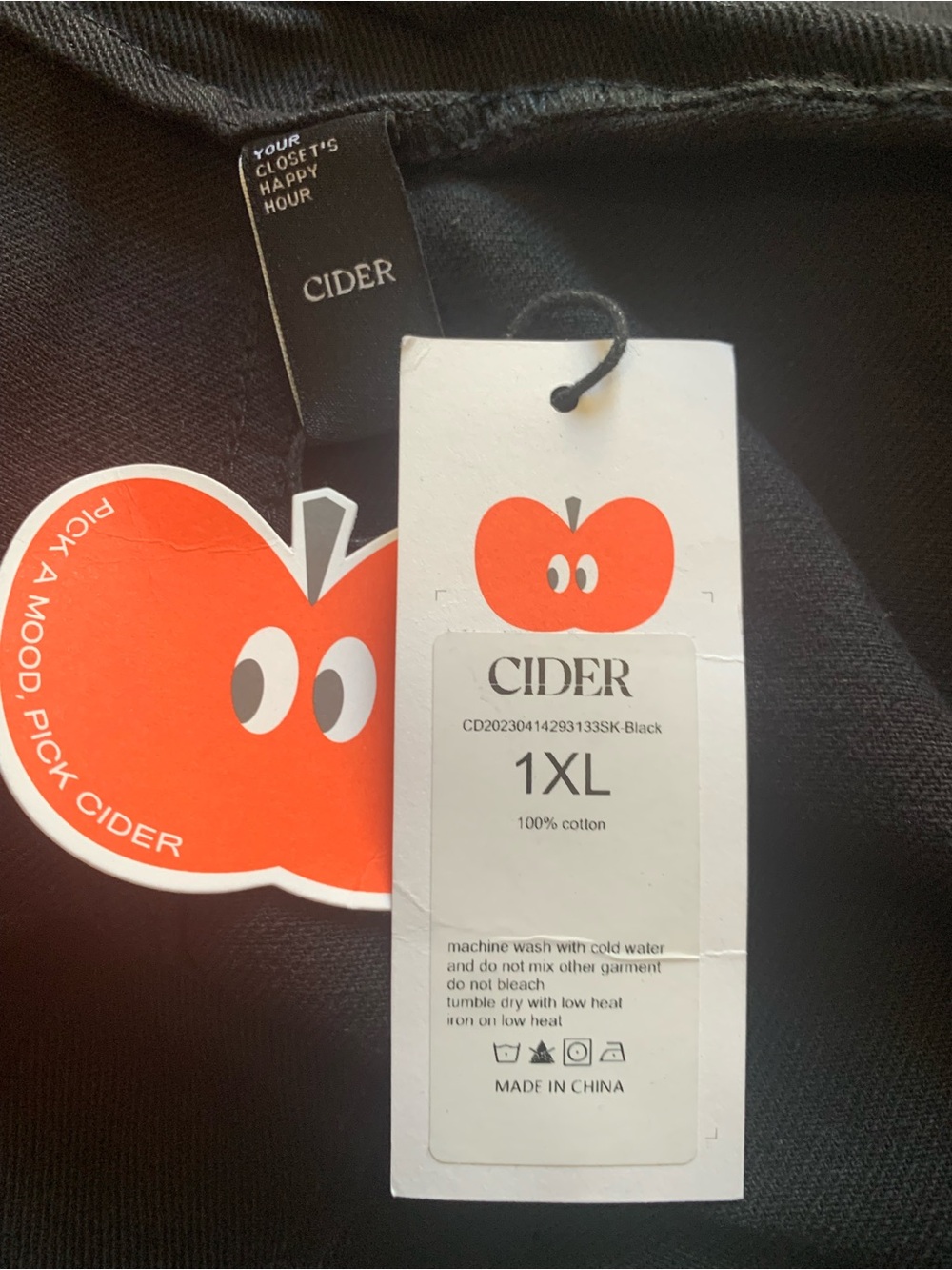 CIDER Buckle Detail Black Denim Office Siren Y2K Skort Size 1X NWT - Picture 10 of 10